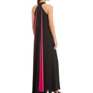 NWT Black Eliza Criss-Cross Gown and Fuchsia  Size 2 Formal Dress